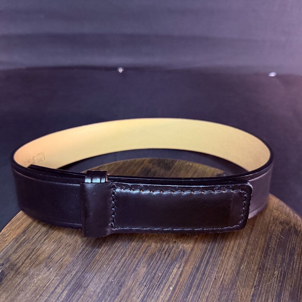 Dutyman Hook Garrison Stud Belt Size 24" Plain Black Leather Hook & Hole 1211